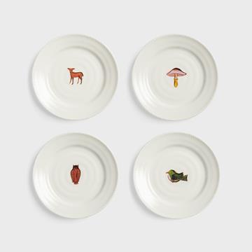 Plate autumn small set of 4