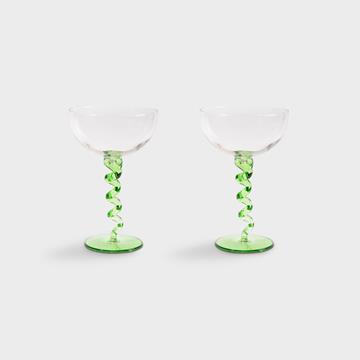 Coupe spiral green set of 2