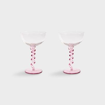Coupe spiral pink set of 2