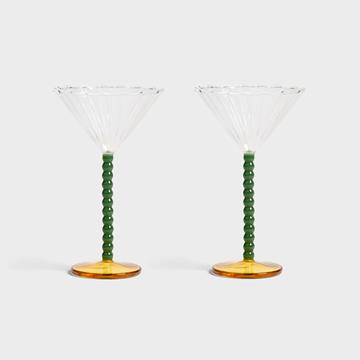 Coupe perle green set of 2