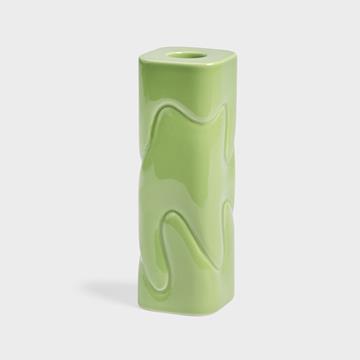 Candle holder puffy green